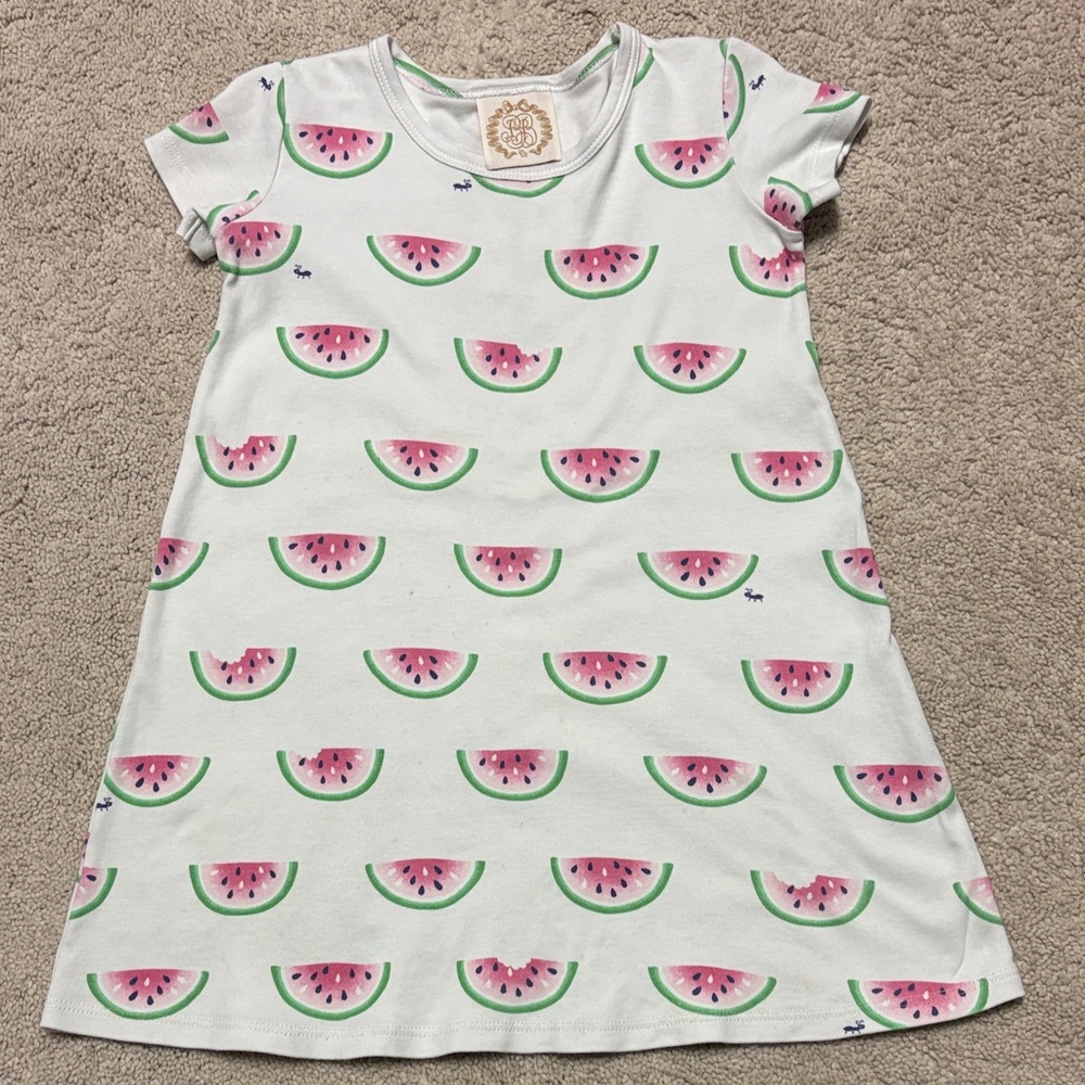 The Beaufort Bonnet Company Watermelon Print Dress - White and Pink